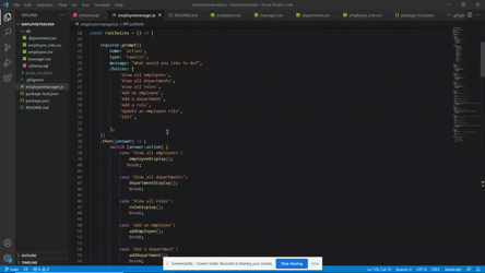 screen shot of website
